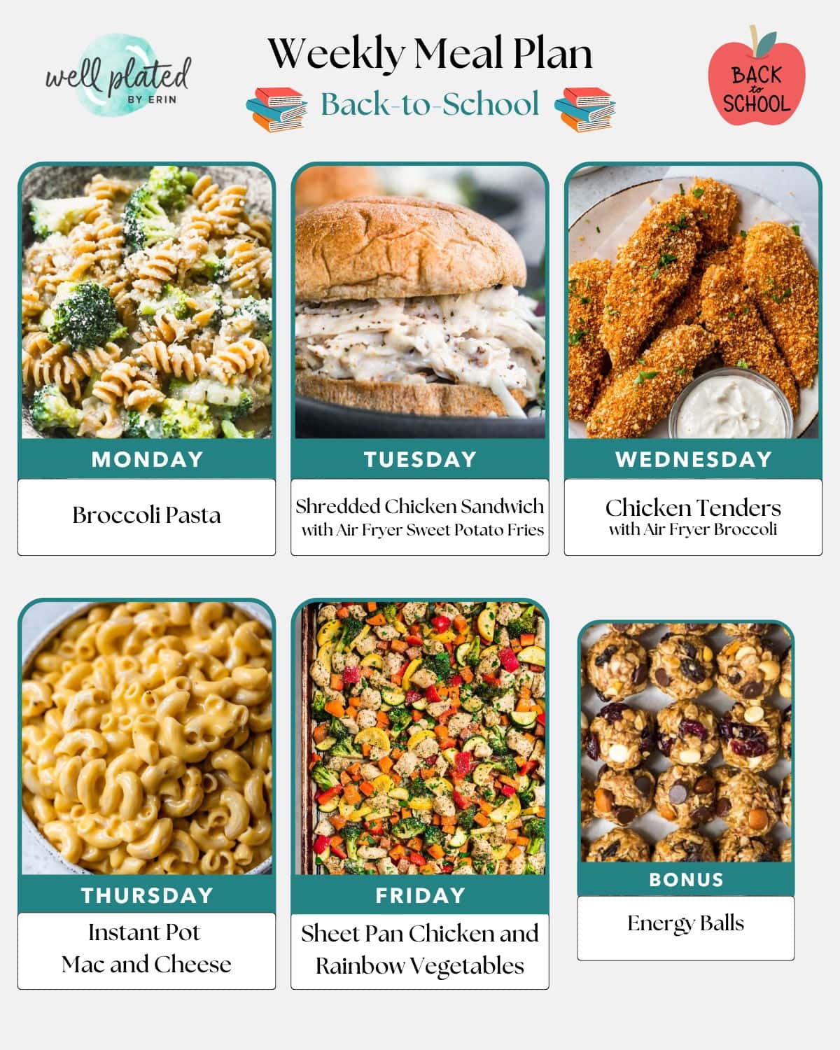 back to school meal plan for families and kids