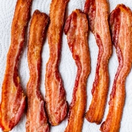 baked bacon crispy and ready to eat