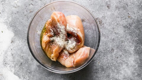 Meat and spices in a bowl