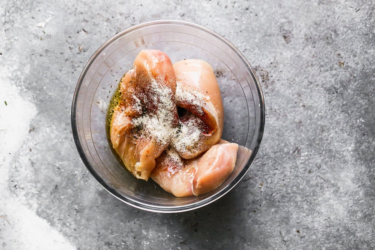 Meat and spices in a bowl