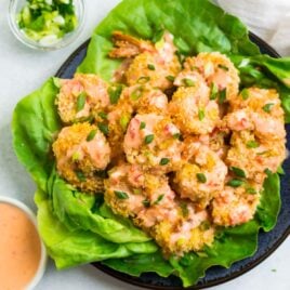 A bowl of bang bang shrimp