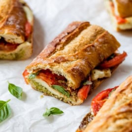 Caprese sandwiches with pesto