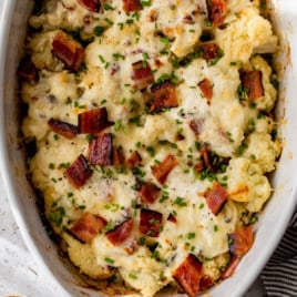 Cheesy cauliflower casserole recipe with bacon