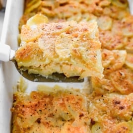 the BEST cheesy scalloped potatoes with onions