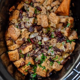 Crock pot stuffing recipe in slow cooker insert