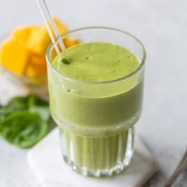Green smoothie in glass