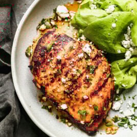 The best grilled chicken breast on a plate