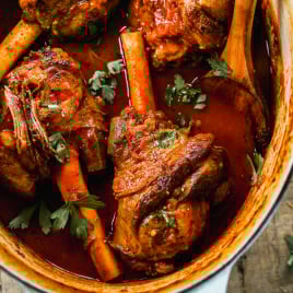 Lamb shanks in Dutch oven