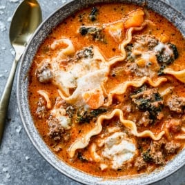 Bowl of lasagna soup