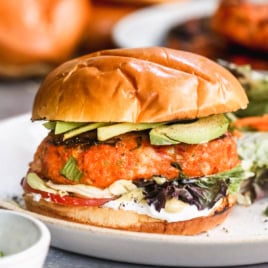 shrimp burger on a bun