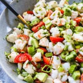 a bowl of the best shrimp ceviche recipe
