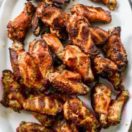 Platter of the best crispy smoked chicken wings