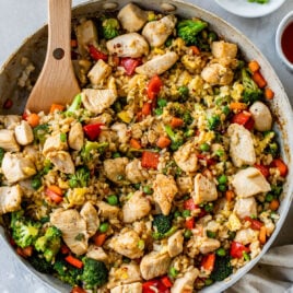 Vegetable and chicken fried rice