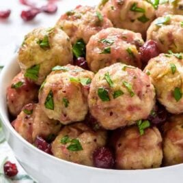 Cranberry Turkey Meatballs with Apple and Sage