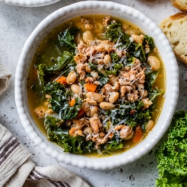 healthy bowl of kale soup