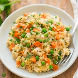 plate of crock pot chicken and rice
