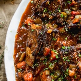 Crockpot short ribs on platter