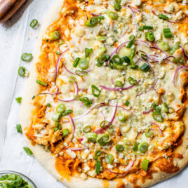 Homemade buffalo chicken pizza