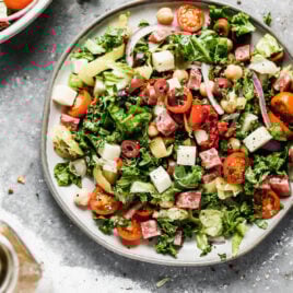 Easy Italian chopped salad on a plate