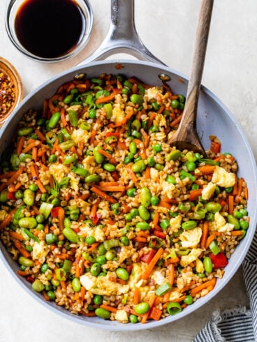 egg fried rice in a skillet