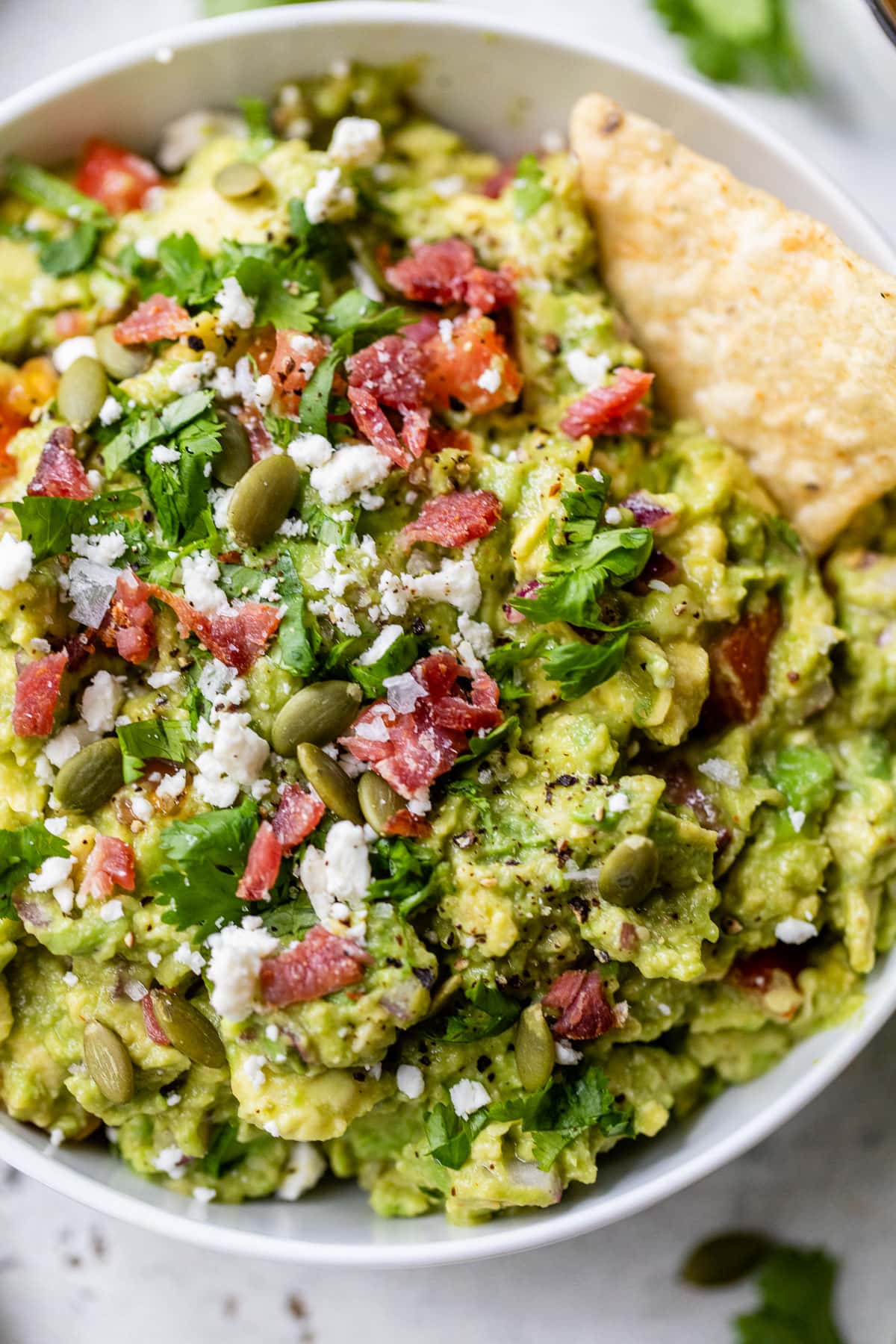 Healthy guacamole recipe in a bowl