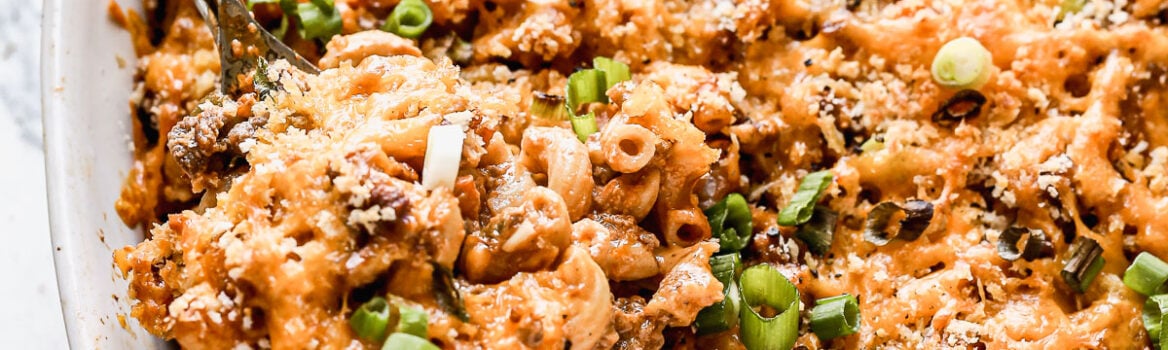 Healthy hamburger casserole with pasta