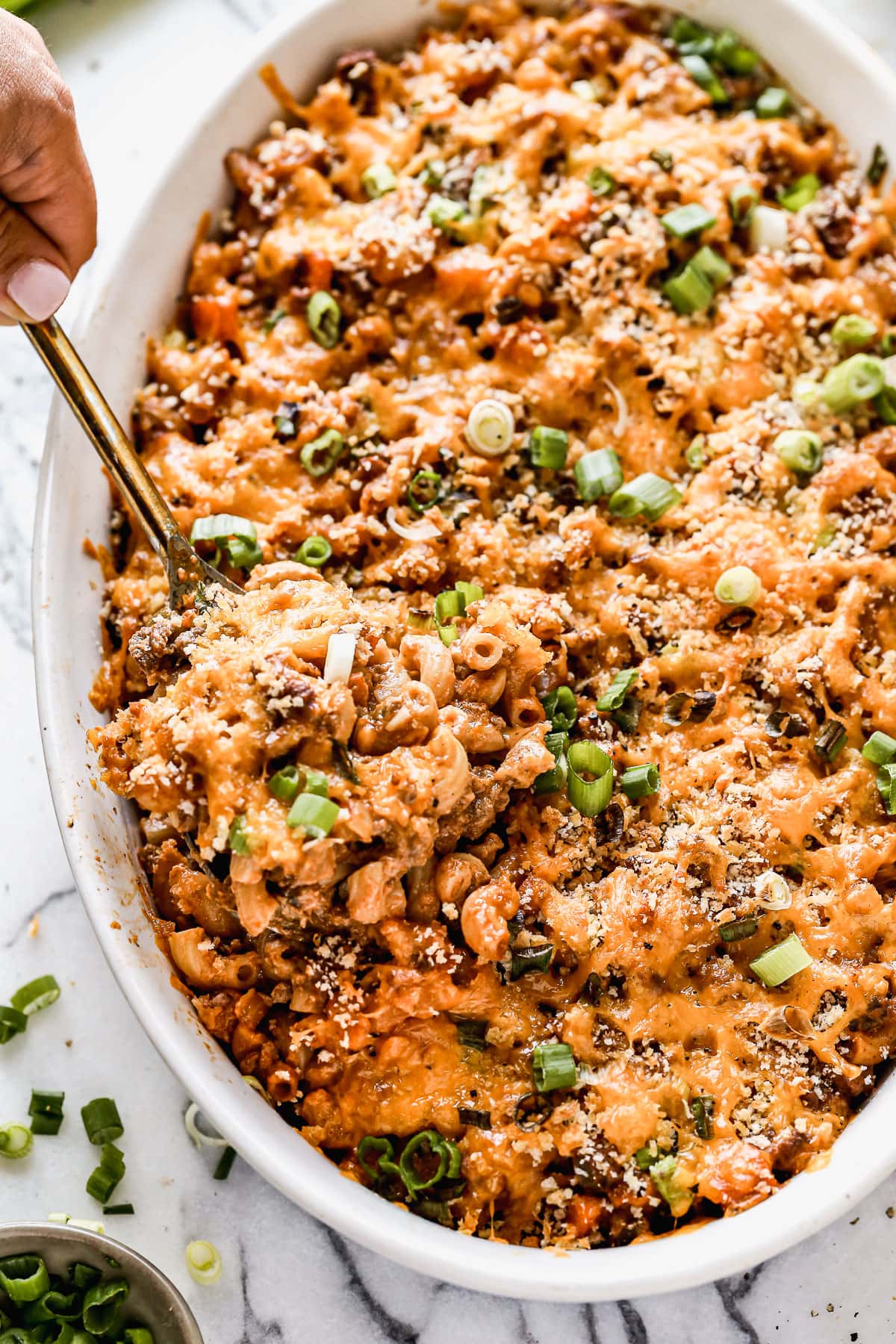 Healthy hamburger casserole with pasta