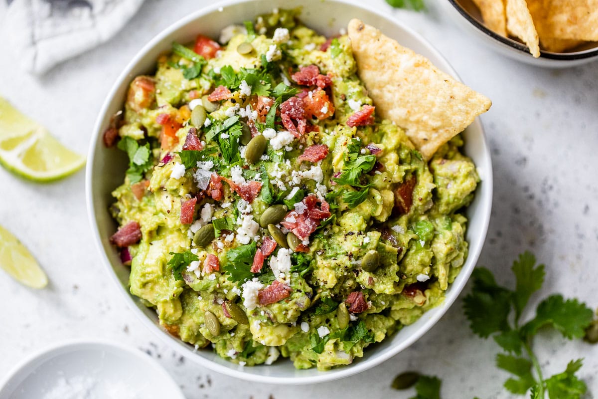 The best homemade guacamole in a bowl