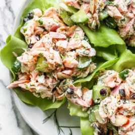 Lettuce cups with salmon salad