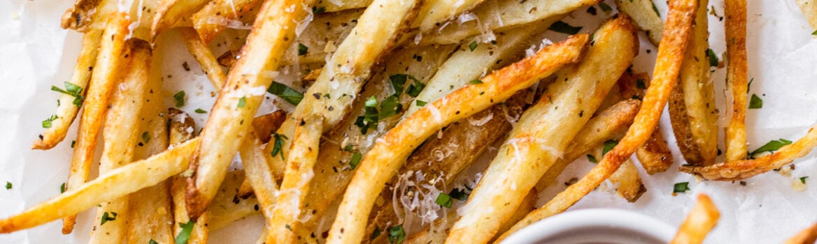 Air fryer french fries with ketchup