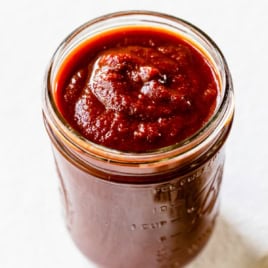 a jar of homemade barbecue sauce