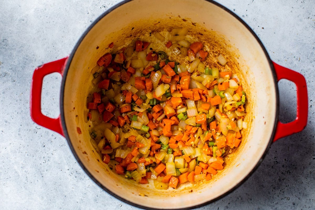 kale soup with meat and vegetables
