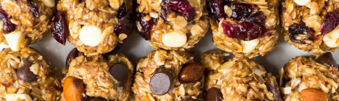 sheet pan full of no bake energy balls