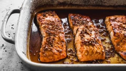 baked teriyaki salmon for bowls