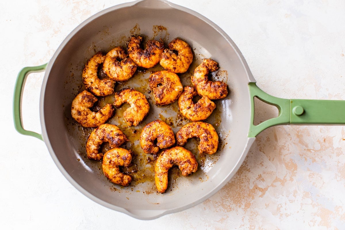 cooked shrimp to make healthy shrimp tacos