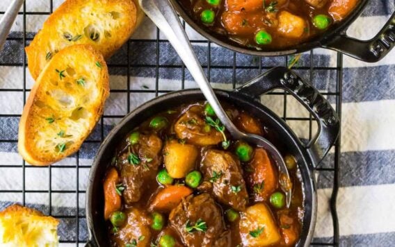 fall apart tender beef stew in a bowl