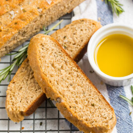 rosemary olive oil bread sliced