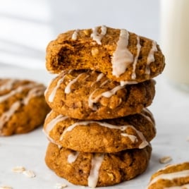 maple glazed pumpkin oatmeal cookies