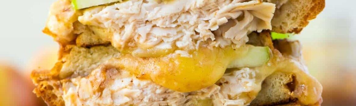 Turkey Cheddar Apple Grilled Cheese Sandwich. The best flavors of fall! Melty cheddar, sweet apple butter, granny smith apples, and healthy turkey make an amazing sweet and savory flavor combination that tastes like fall! Healthy comfort food that’s perfect for fast lunches and easy family meals. Recipe at wellplated.com