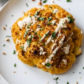 the best whole roasted cauliflower with tahini sauce recipe
